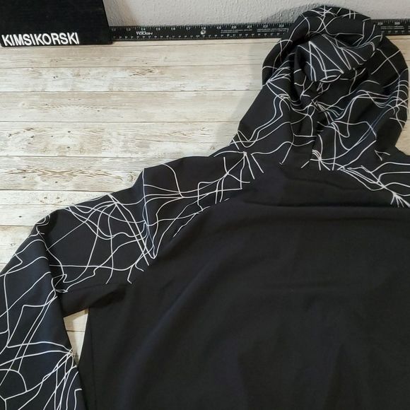 Fabletics Full Zip Hooded Jiae Jacket Women’s XXL Black With White‎ Line Design - Picture 8 of 15